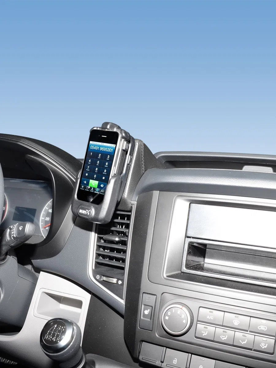 KUDA Uchwyt na telefon komórkowy pasujący do Opel Movano/Renault Master od 2019 roku - konsola telefoniczna do smartfonów, telefonów komórkowych, nawigacji i innych - konsola ze sztucznej skóry,