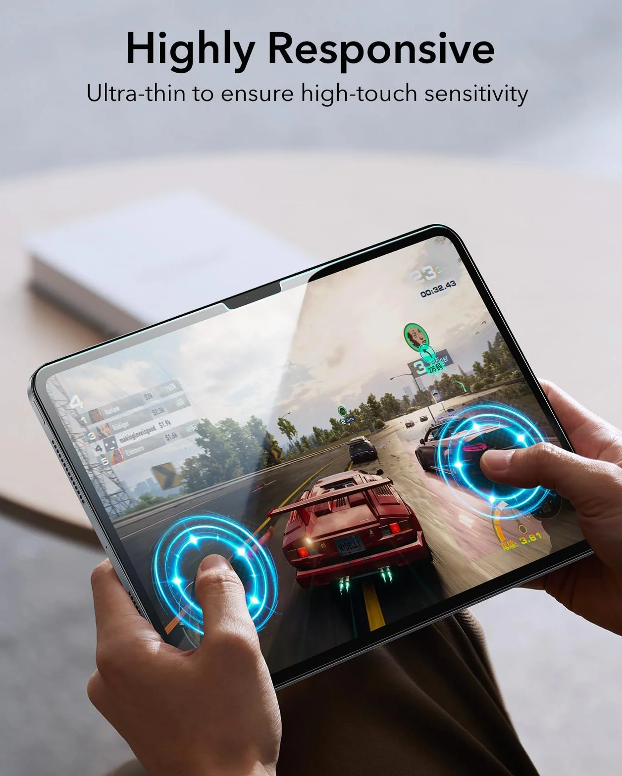ESR 2 sztuki folia ochronna dla iPad Pro 13 cali M5/M4 (2025/2024), ochrona wyświetlacza z ultrapasującą podstawą, twardość 9H, odporna na zarysowania, HD klarowność, bez kurzu i pęcherzyków, wsparcie
