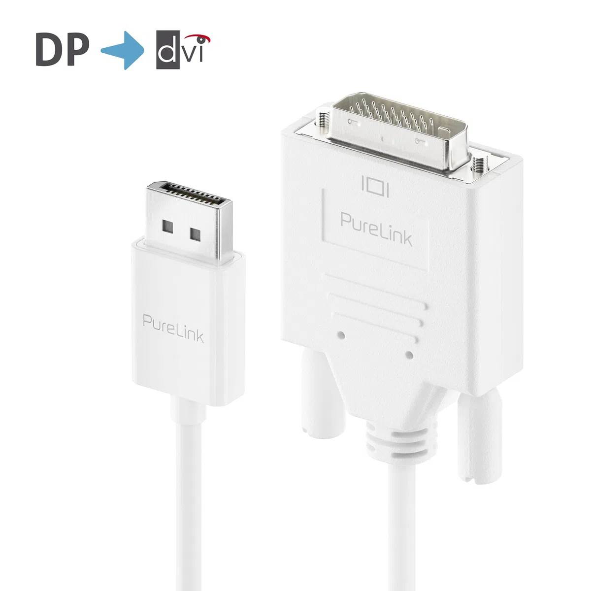 PureLink Kabel DisplayPort na DVI, rozdzielczość 1920 x 1200 WUXGA, pozłacane styki wtykowe, 3,00 m, biały