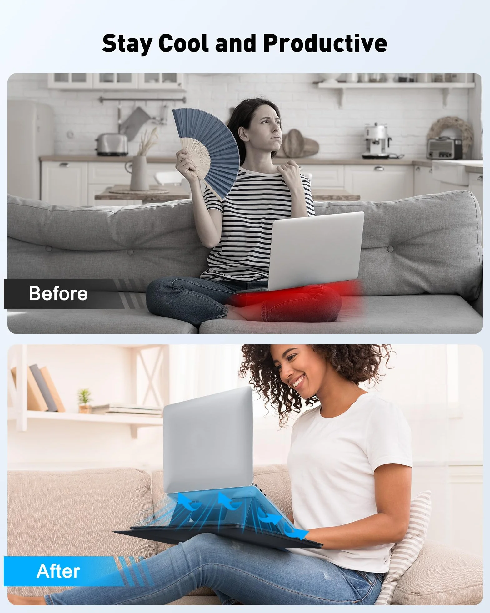 AboveTEK Przenośna taca na laptopa z wysuwaną prawą podkładką pod mysz, 3 ergonomiczne kąty, skóra PU antypoślizgowa osłona termiczna, biurko na kolana do laptopa do łóżka, sofy, podróży, pasuje do