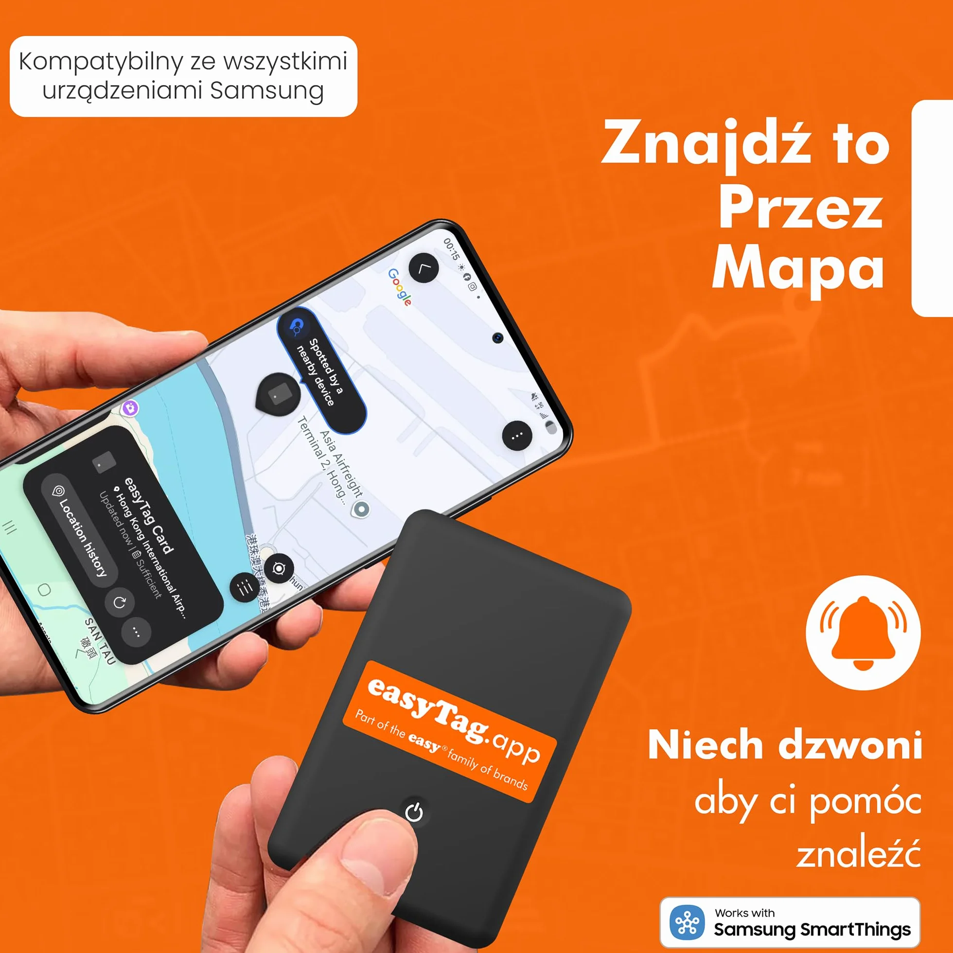 easyTag Tracker Card Smart Tag do śledzenia portfeli Samsung SmartThings