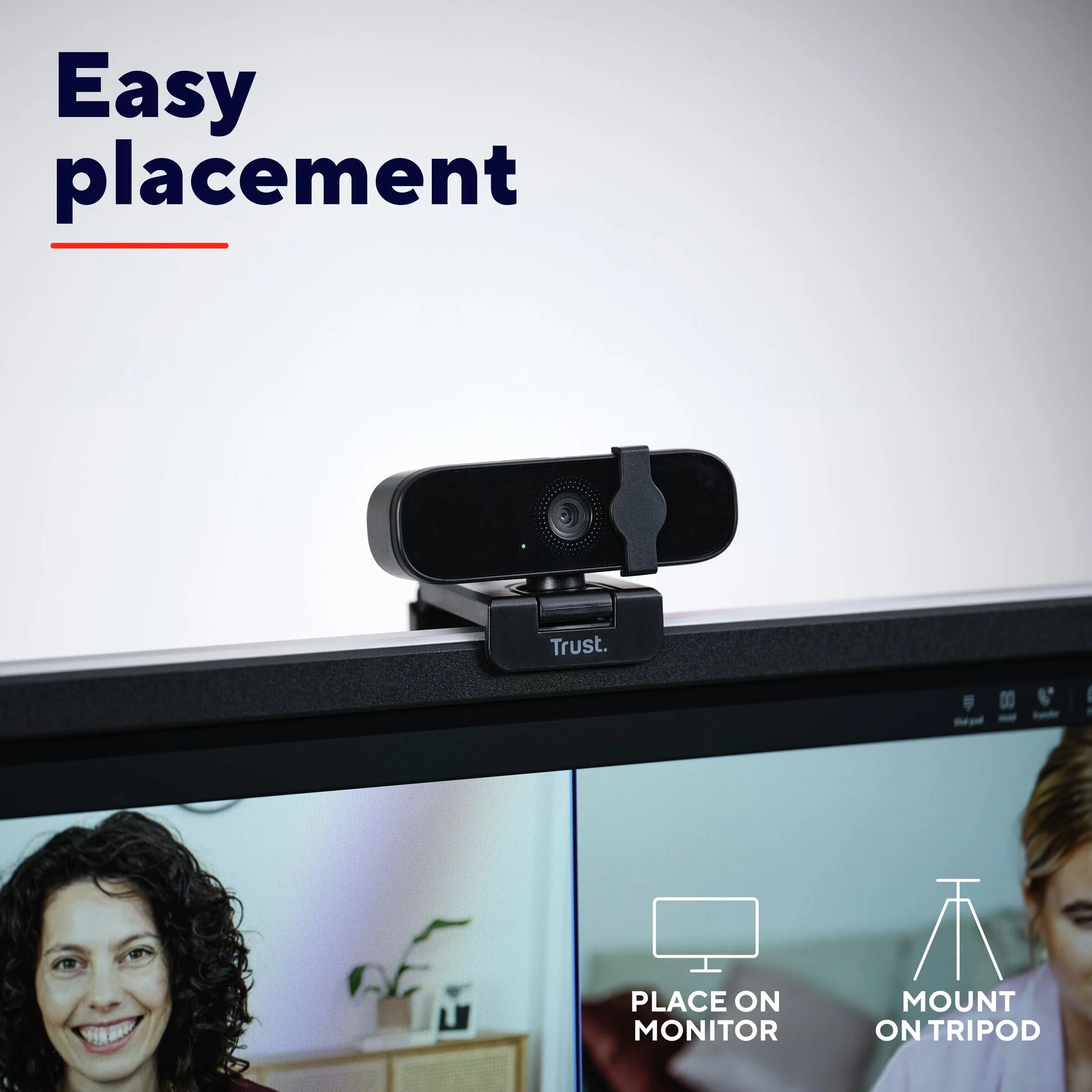 Trust Oran Kamera Internetowa Full HD 1080p 30 FPS USB z Mikrofonem, Czarna