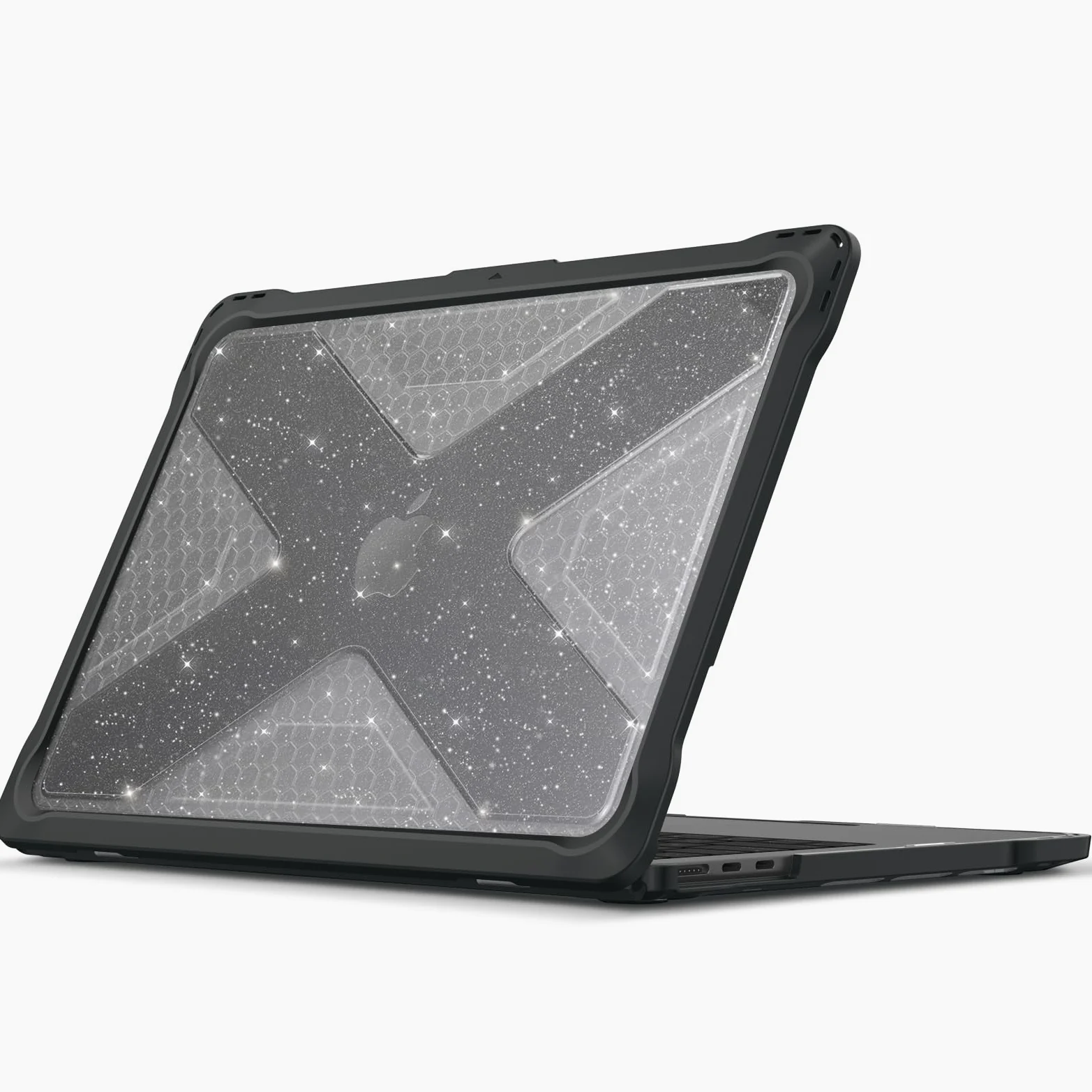 Fintie Etui kompatybilne z MacBook Air 13,6 cala M5 M4 M3 M2 (2026/2025/2024/2022) - wytrzymałe twarde etui z krawędziami wstrząsowymi, wzmocniona ochrona hybrydowa, brokat