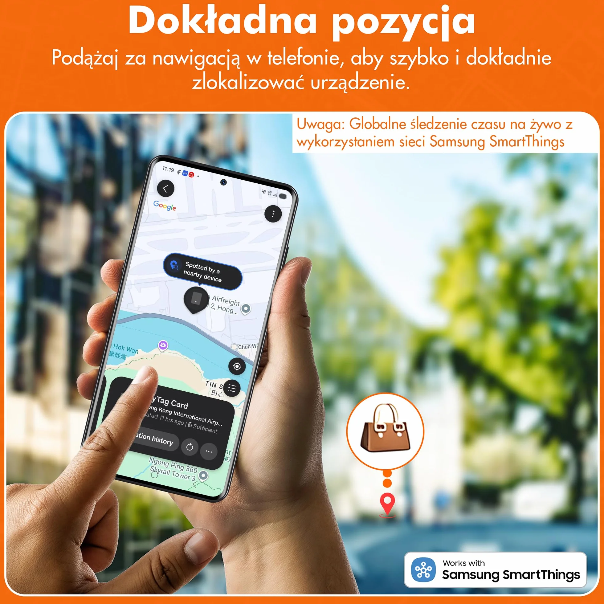 easyTag Tracker Card Smart Tag do śledzenia portfeli Samsung SmartThings