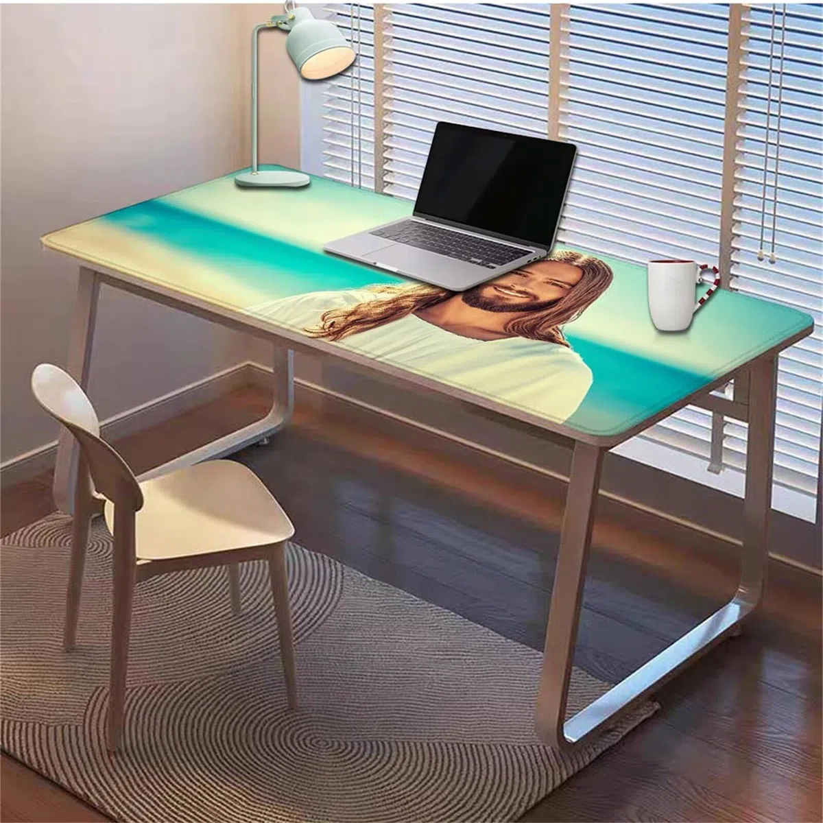 Gamingowa podkładka pod mysz 1200 x 600 x 3 mm, XXL, wodoszczelna, odporna na ścieranie, z przyszytymi krawędziami, niebieska, podkładka na biurko, poprawia prędkość i precyzję, do komputera, laptopa