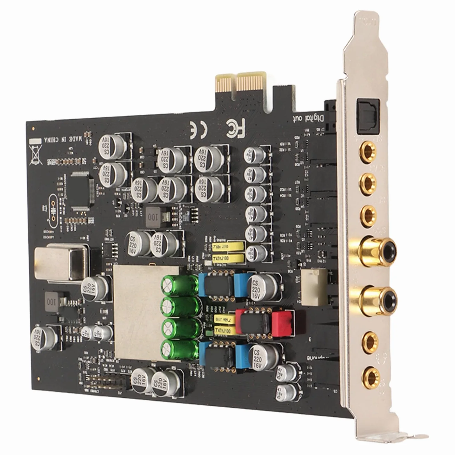 Wewnętrzna Karta Dźwiękowa, CM8828 CM9882A 7.1CH TCXO 24Bit 192kHz 100db SNR Karta Dźwiękowa PCI Express Adapter, Karta Dźwiękowa Stereo 3D PCI e, na PC 7 8 10 XP Vista