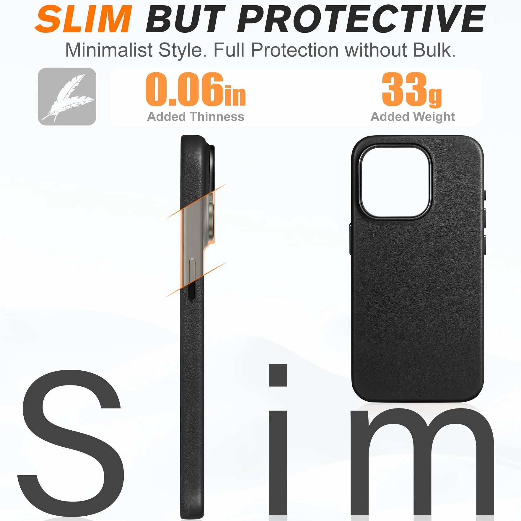 SHIELDON Etui iPhone 15 Pro 6,1" Prawdziwa Skóra Magnetyczne Slim Fit Antyzarysowania Ładowanie Bezprzewodowe Odporne na Wstrząsy Ochronne Czarny