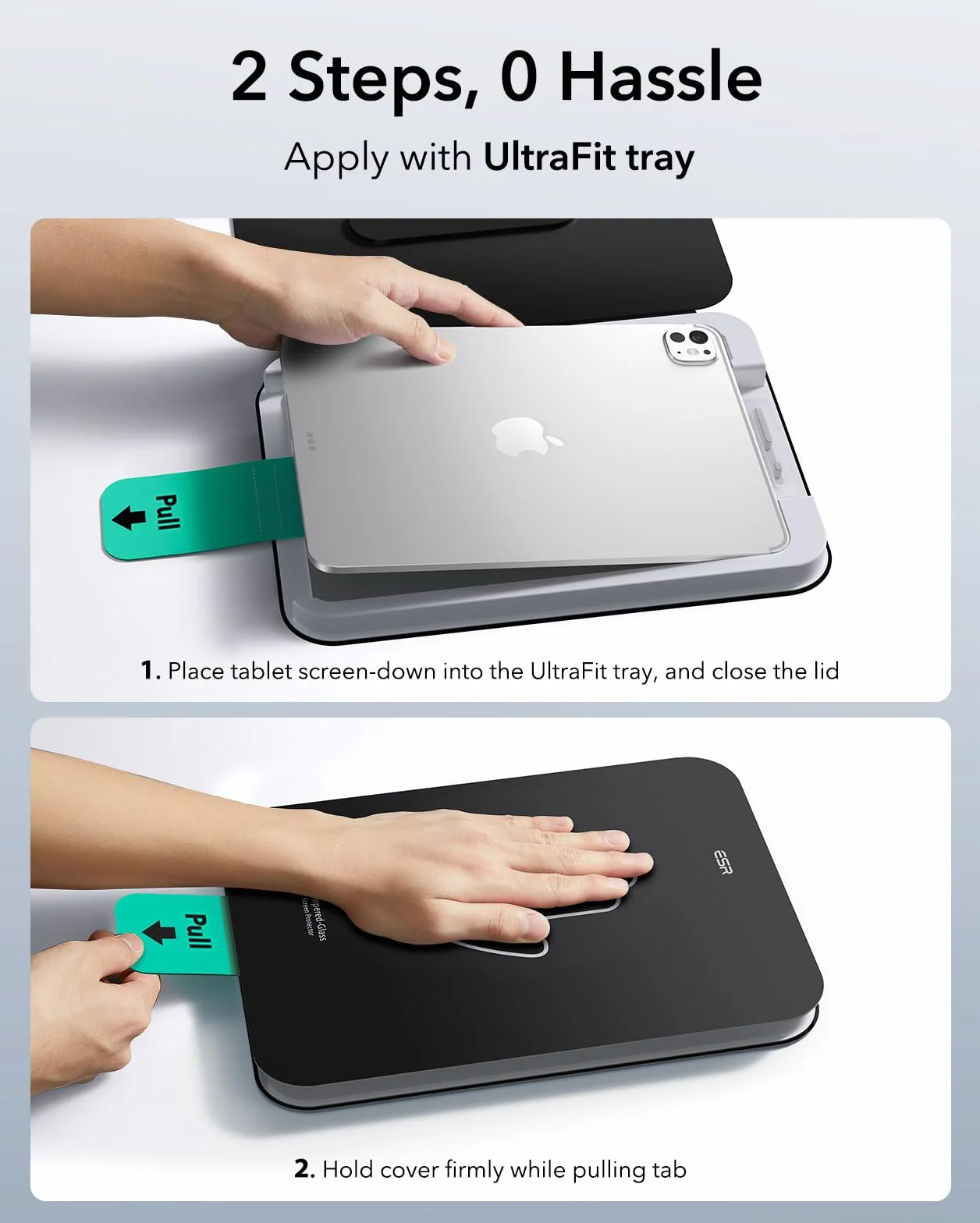 ESR 2 sztuki folia ochronna dla iPad Pro 13 cali M5/M4 (2025/2024), ochrona wyświetlacza z ultrapasującą podstawą, twardość 9H, odporna na zarysowania, HD klarowność, bez kurzu i pęcherzyków, wsparcie
