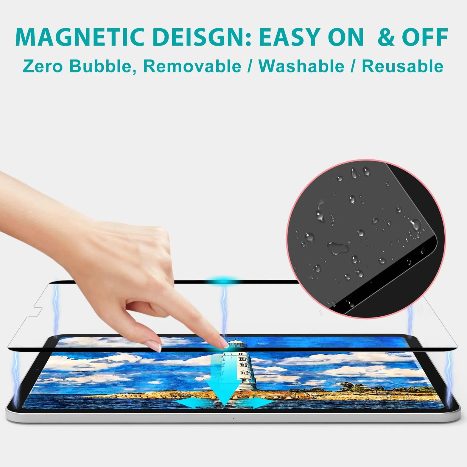 Magnetyczny Paperfeel Ochraniacz Ekranu do iPad Pro 11 (2022-2018), iPad Air 5/4 (2022/2020)-Matowa Folia Papierowa do Rysowania-Wyjmowana/Wielokrotnego Użytku/Antyodblaskowa/Mniej Odcisków Palców