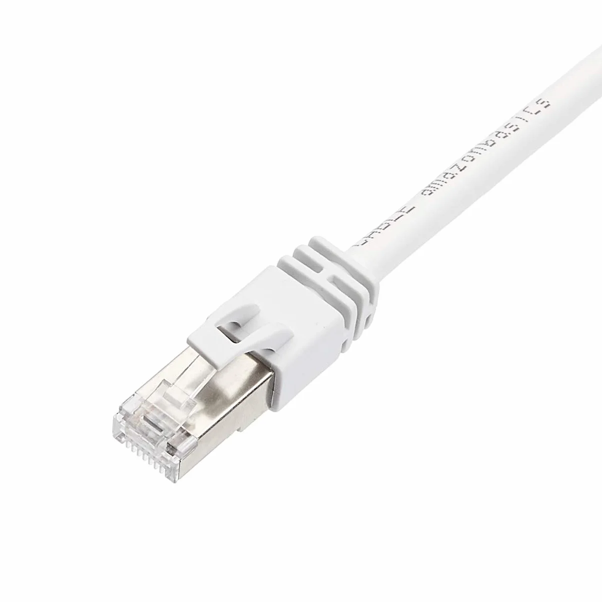 Amazon Basics Kabel krosowy (patch) Ethernet Cat 7 ze złączem RJ45, wysoka prędkość transmisji, 6 m, biały, 1 sztuka w opakowaniu