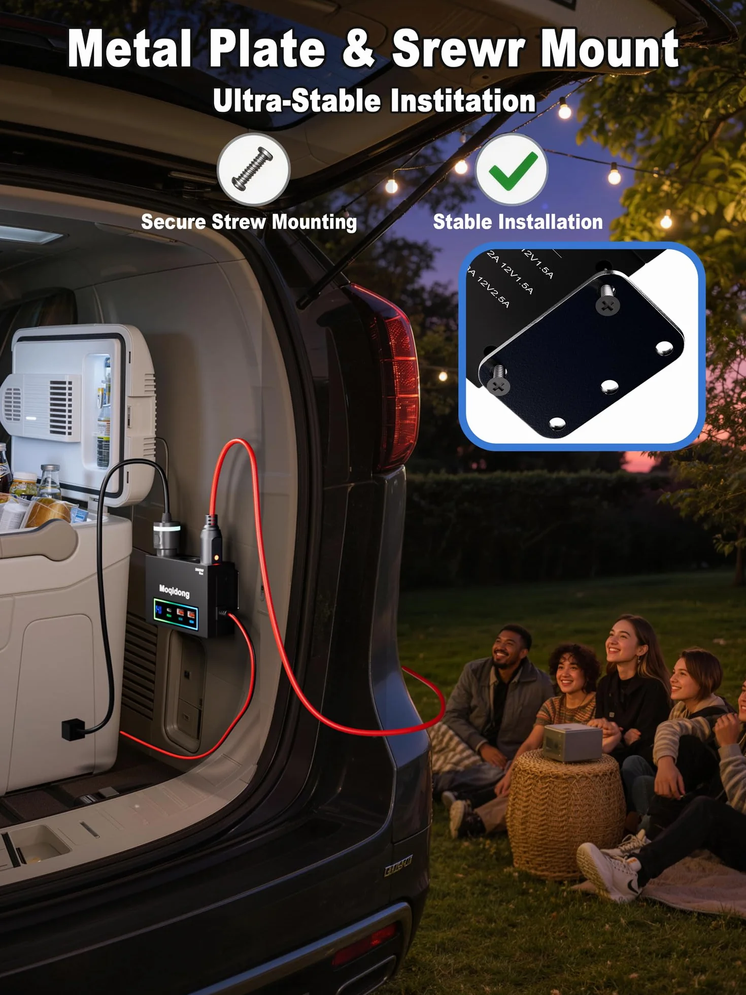 Adapter do zapalniczki samochodowej 360 W z zaciskiem oczkowym: 15 A metalowe gniazdo zapalniczki 12 V 30 W USB C gniazdo zasilania samochodowego 12 V rozdzielacz łódź port ładowania USB