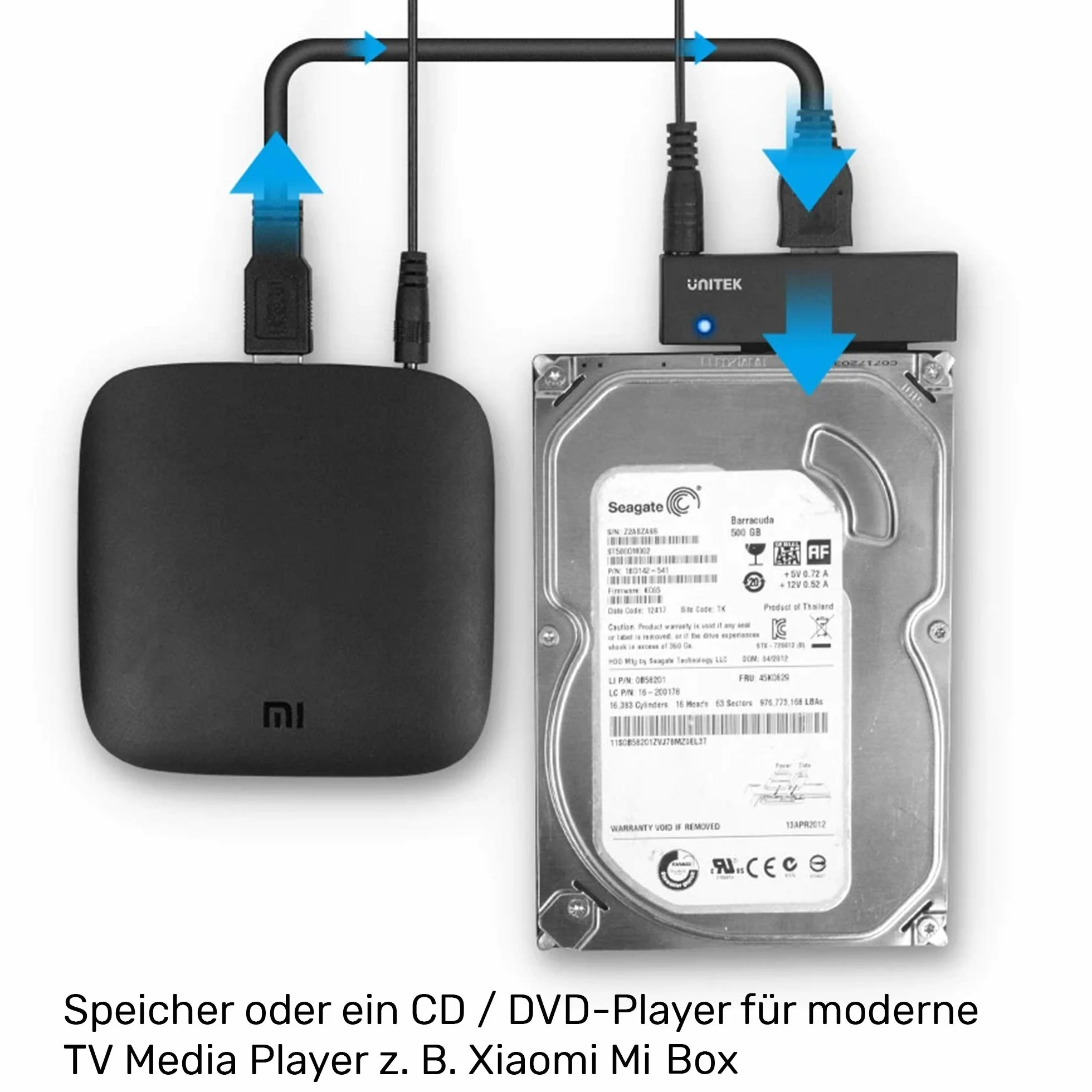 Unitek Y-1039 Adapter USB 3.0 SATA III 2,5” 3,5” 80cm Czarny