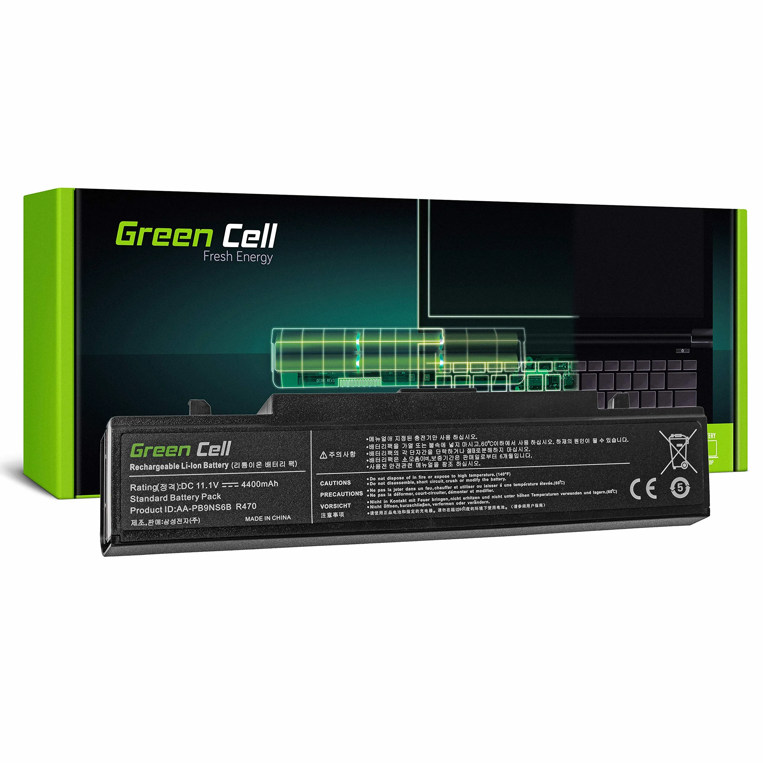 Green Cell Bateria AA-PB9NC6B AA-PB9NS6B do Laptopa Samsung 4400mAh 11.1V Czarna