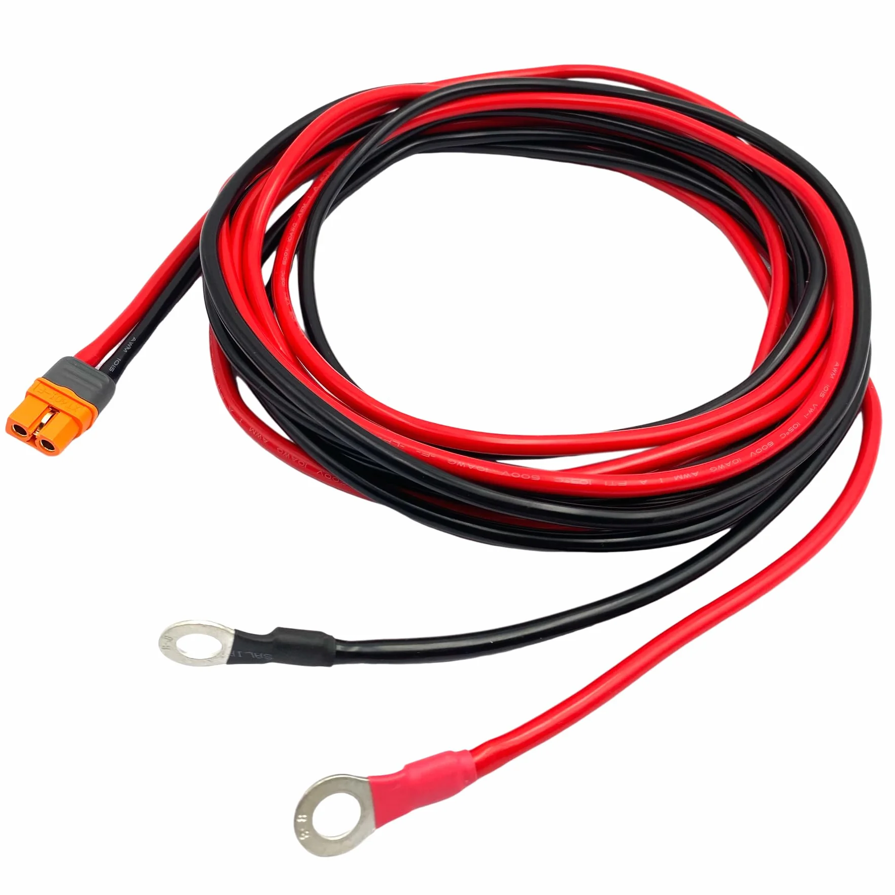 Przedłużacz 10AWG XT60i, 10 m XT60i żeński do zacisku O-ring, kabel akumulatora do przenośnej stacji zasilającej, generator baterii