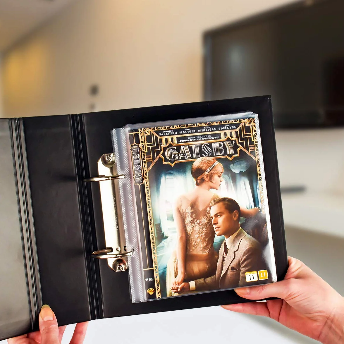 Rękawy DVD z otworami na segregatory plastikowe do przechowywania dysków 100 szt.