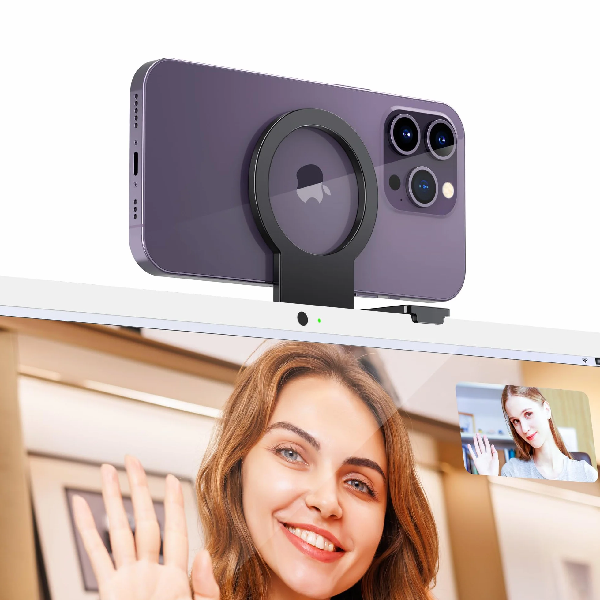 PROfezzion Metal Continuity Camera Mount Magnetyczny uchwyt na telefon dla iMac Studio Display Pro Display XDR iPhone 12-16