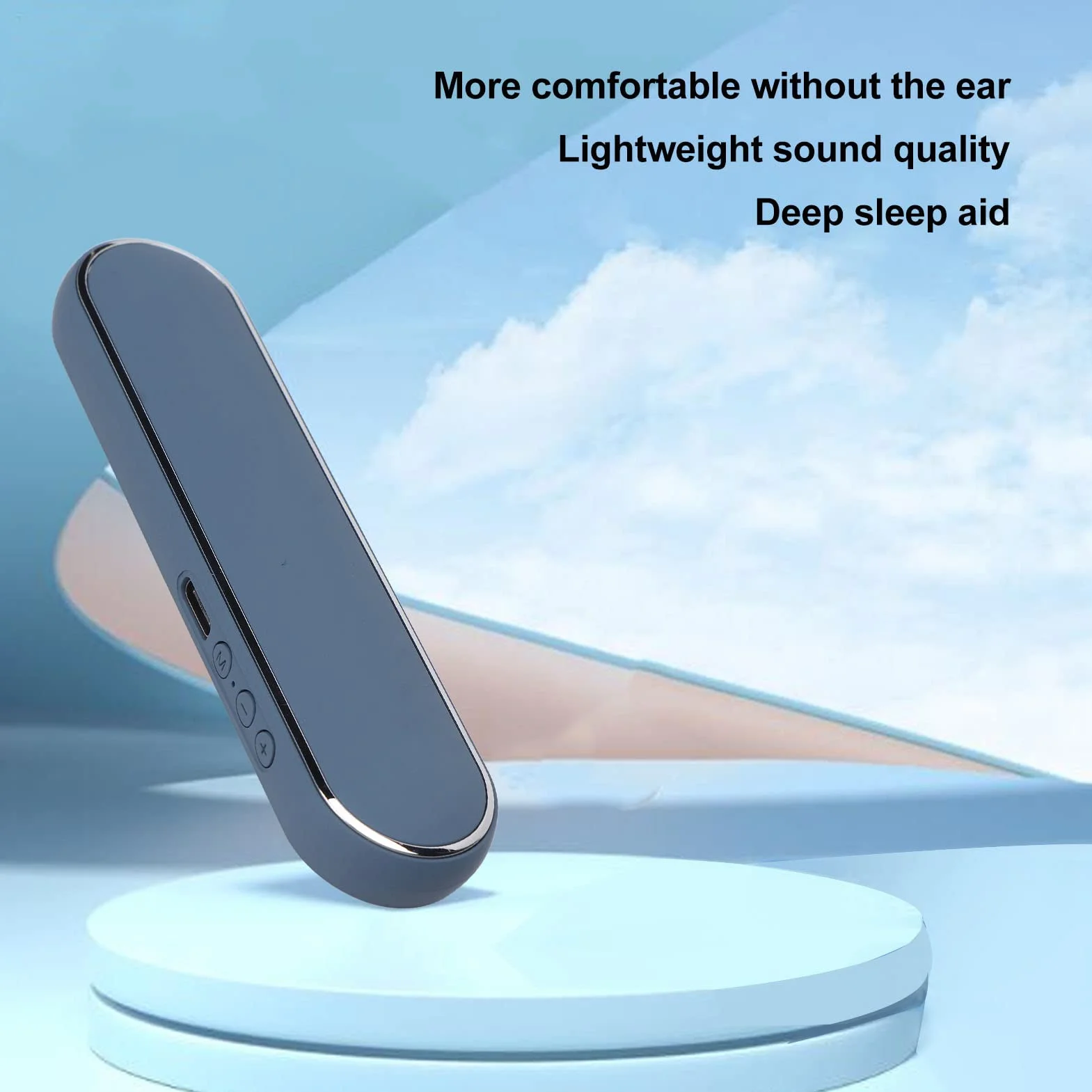 Głośnik do poduszki, Przewodzenie kostne Regulowana głośność Stereo Timable Bluetooth V5.0 Pomoc w zasypianiu przez Bluetooth Odtwarzanie kart pamięci Głośnik do poduszki Bluetooth (Niebieski)