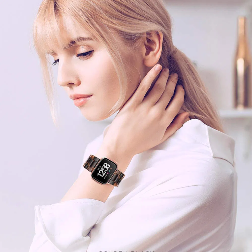 Ayeger pasek zastępczy do smartwatcha Fitbit Versa/Versa 2/Special/Lite Edition, modna bransoletka z żywicy dla kobiet i mężczyzn, bransoletka zastępcza, metalowa klamra ze stali nierdzewnej w kolorze