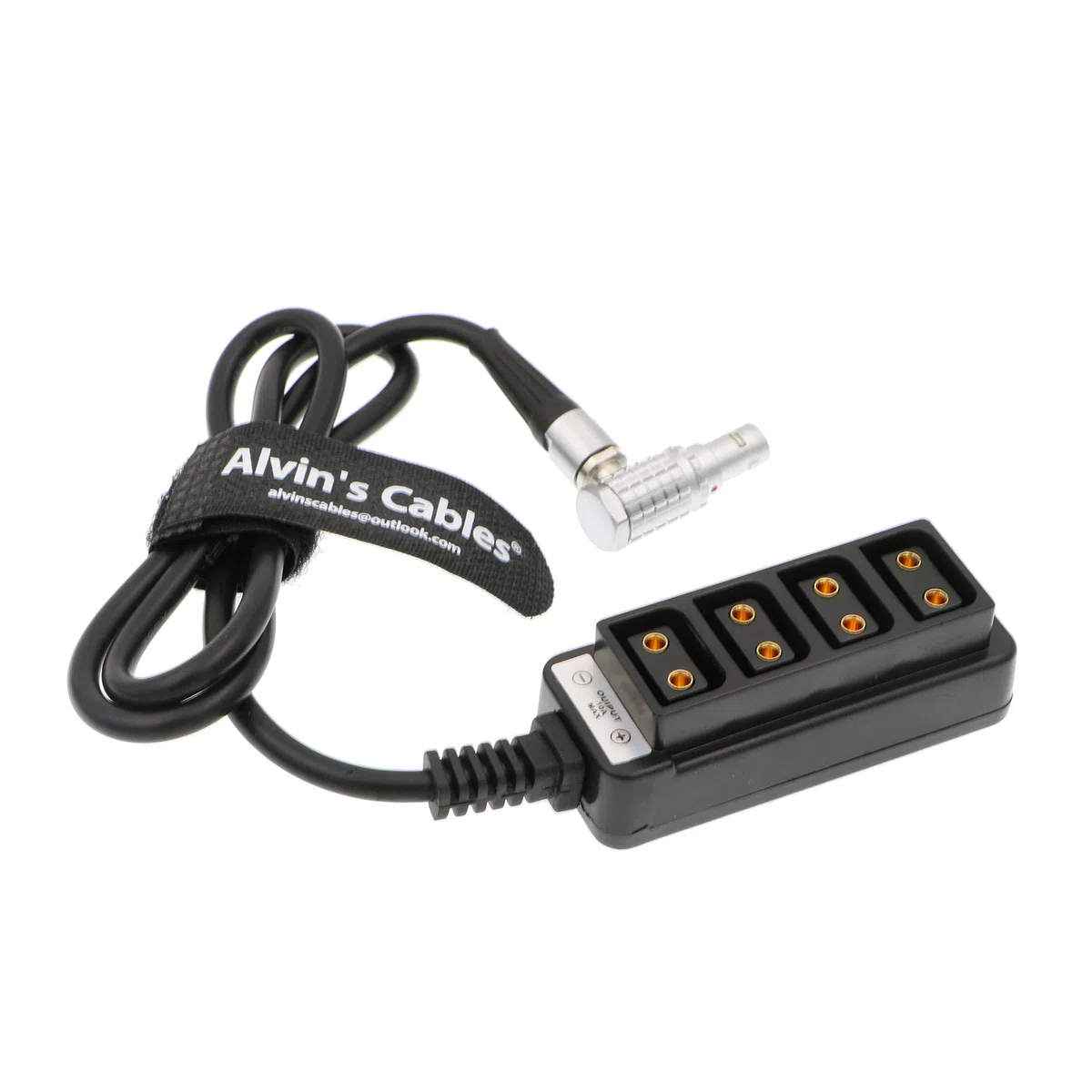 Alvin's Cables 2-pinowy kątowy do 4 D-Tap Splitter kabel do RED DSMC2 Jetpack RTmotion Sidekick