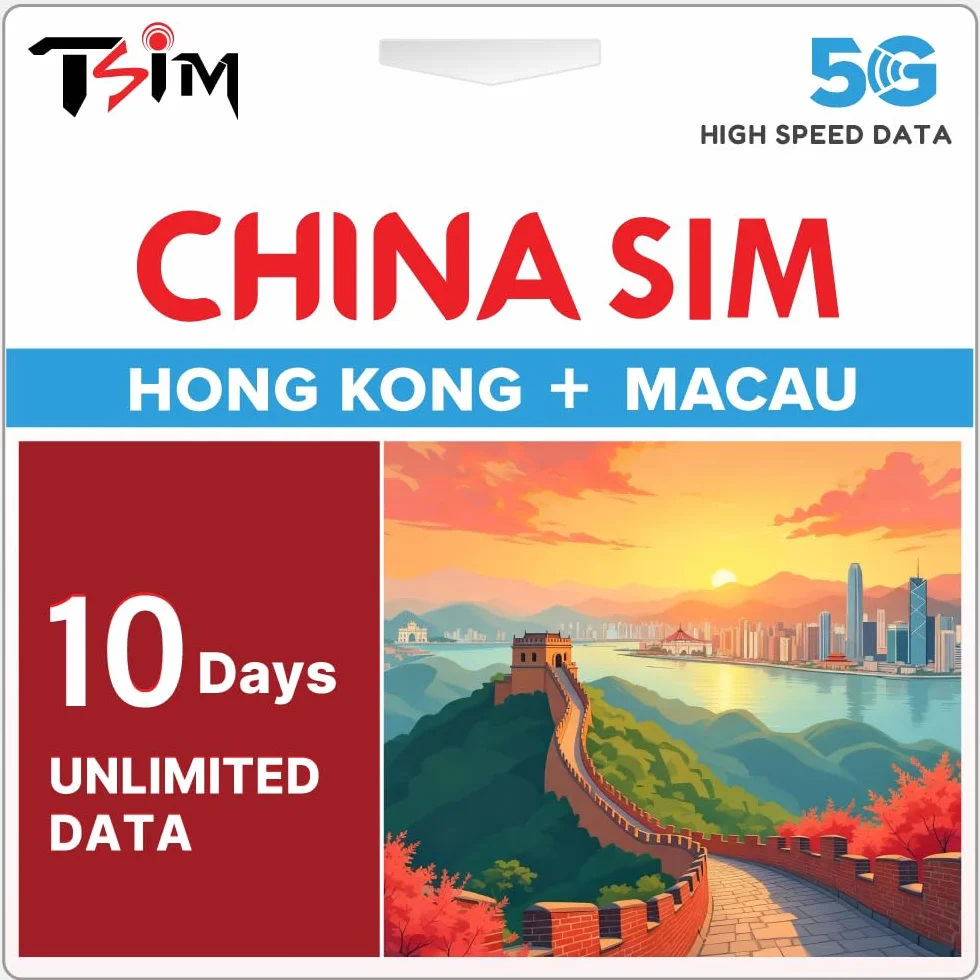 Karta SIM 10 dni nieograniczona Hongkong Makau 5G/4G hotspot