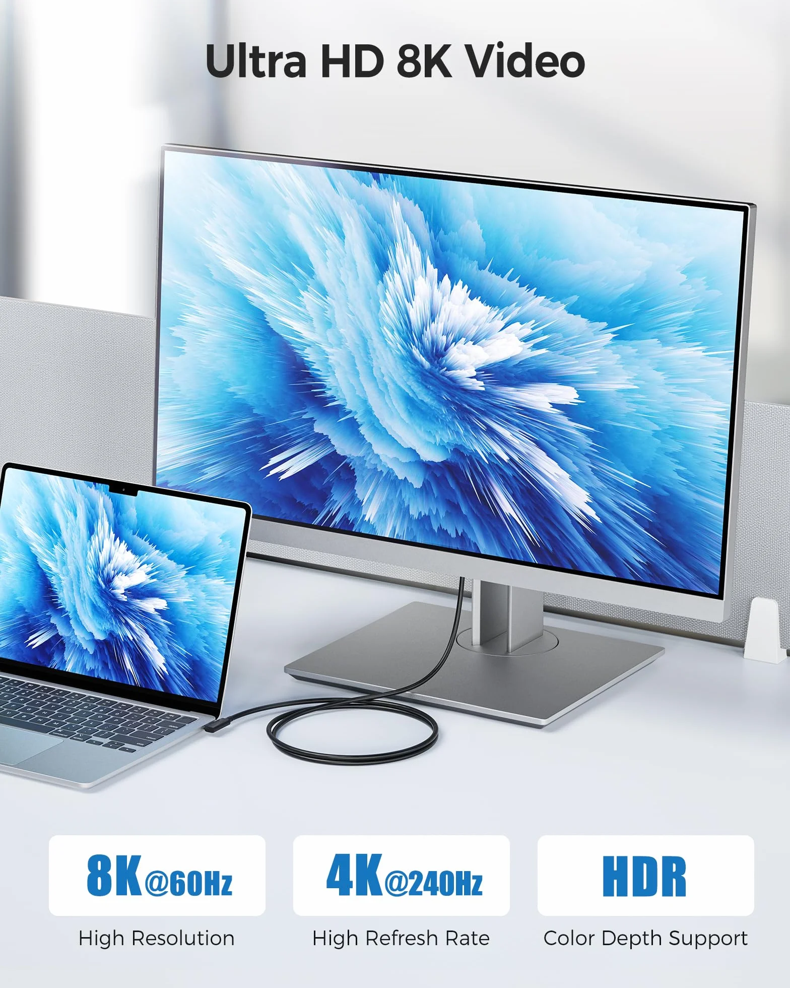 Cable Matters Kabel Thunderbolt 4 40 Gb/s, 0,8 m, wideo 8K i ładowaniem 240 W, 0,8 m, kabel Thunderbolt 4 90 stopni, kompatybilny z USB 4, Thunderbolt3/5 i USB-C