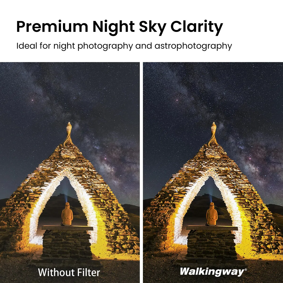 Walking Way 77 mm Naturalny filtr nocny do redukcji zanieczyszczeń świetlnych nano-powlekane szkło optyczne do fotografii nocnej, astrfotografii i jasności gwiazd