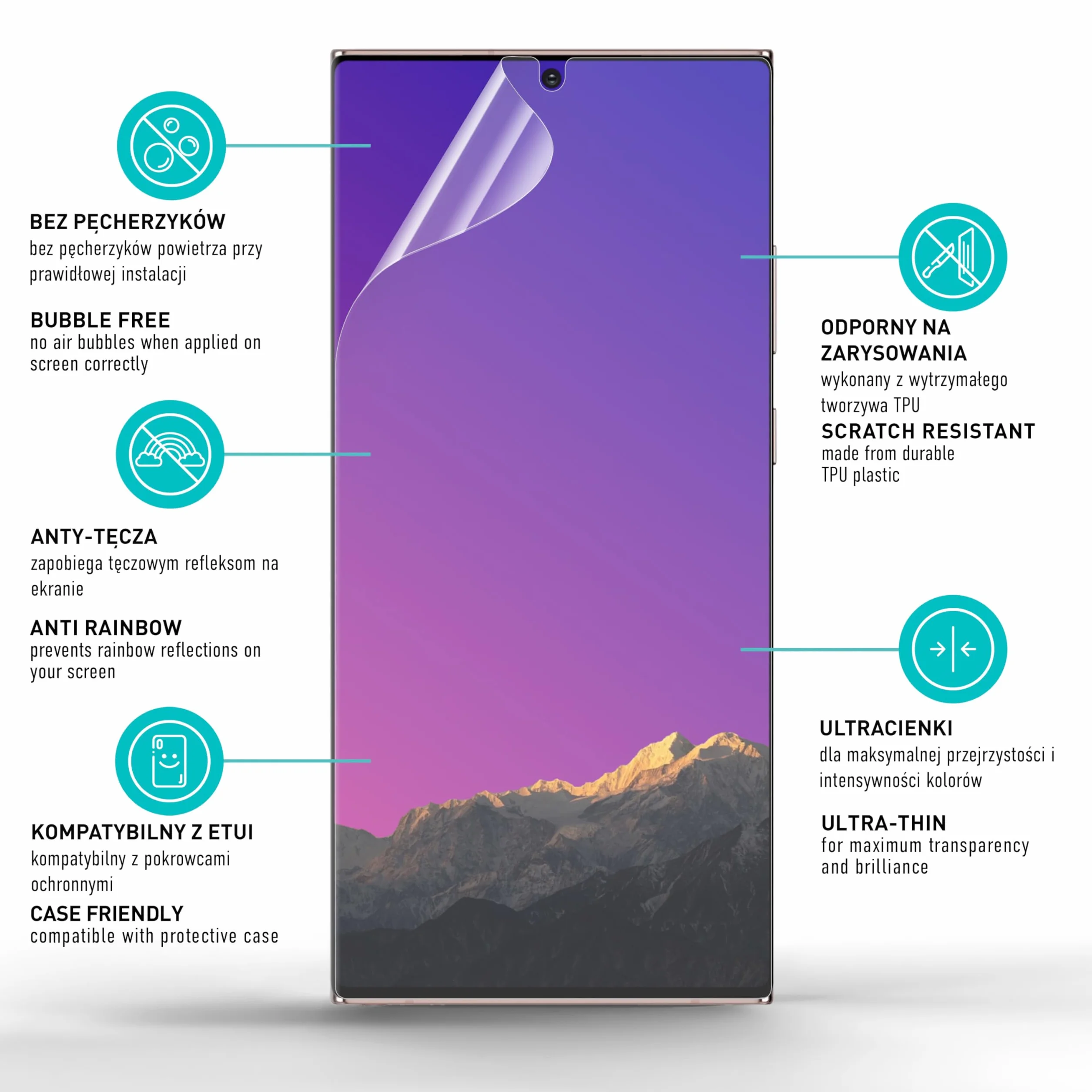 smartect Folia Ochronna TPU [2 Sztuki, Matt] dla Samsung Galaxy S24 Ultra, Zakrywa cały wyświetlacz, Ochraniacz Ekranu bez Pęcherzyków, Bez Odcisków palców