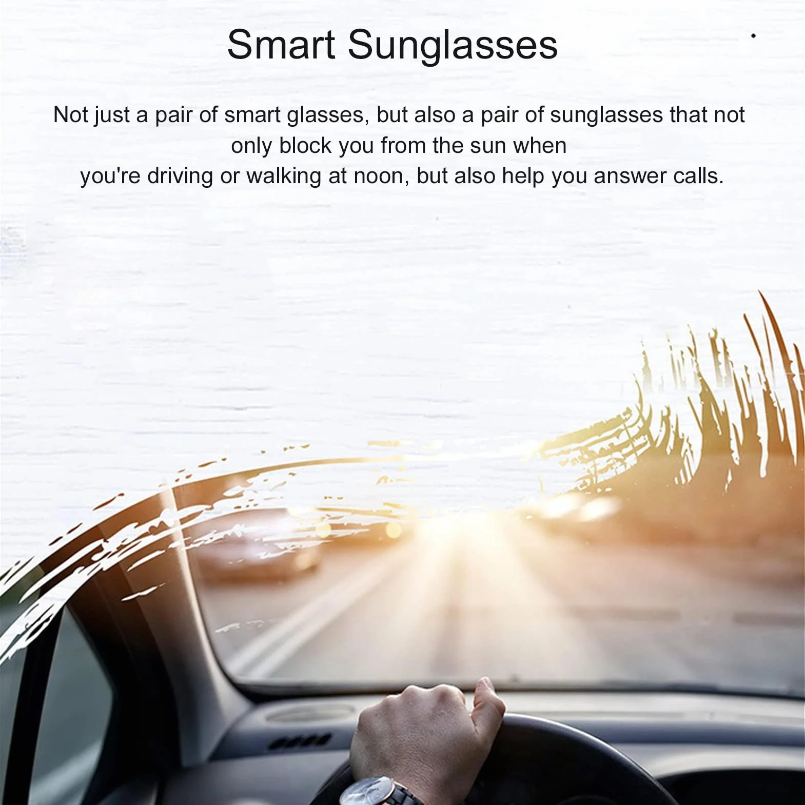 Inteligentne Okulary Audio, Bezprzewodowe Okulary Przeciwsłoneczne Bluetooth z Otwartym Uchem ze Słuchawkami, Spolaryzowane Okulary Przeciwsłoneczne z Redukcją Szumów na świeżym(czarny)