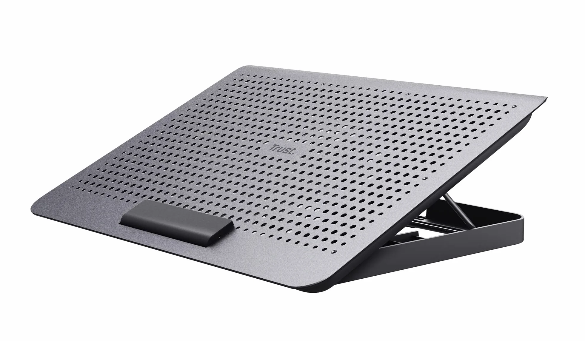 Trust Exto Stojak na laptopa 40.6 cm, zrównoważona podkładka chłodząca, riser z wentylatorem USB i regulowaną wysokością, 8 poziomów, wykonany z materiałów pochodzących z recyklingu, wentylowany