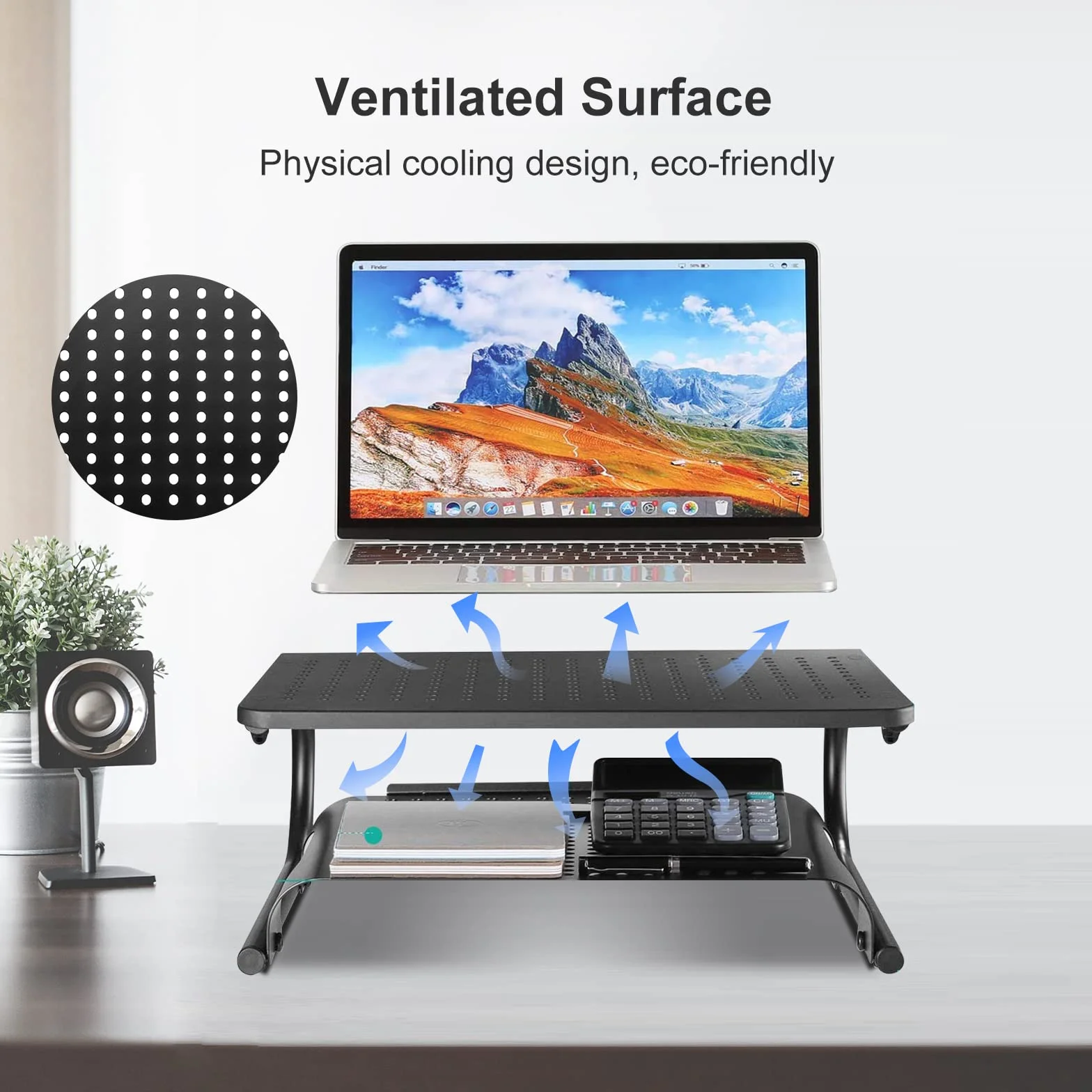 Suptek Stojak na ekran PC, uchwyt monitora do laptopa, komputera, iMaca, komputera o wadze maksymalnie 20 kg - wsporniki i akcesoria do komputerów PC 2-półkowy MST002