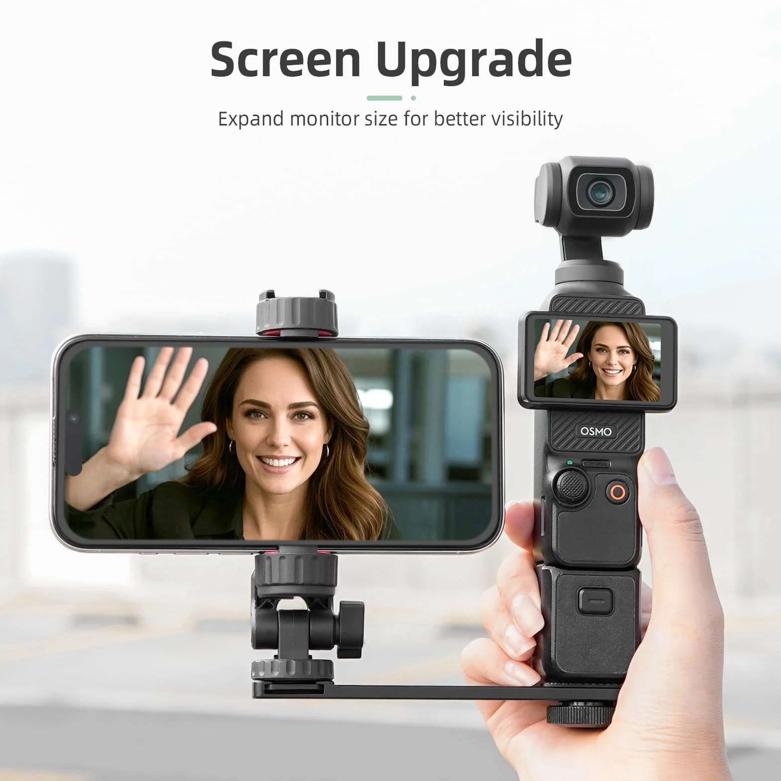 BRDRC Uchwyt na telefon Pocket 3 i klips ze śrubą 1/4 cala i zimną stopką do DJI Osmo Pocket 3 Creator Combo akcesoria