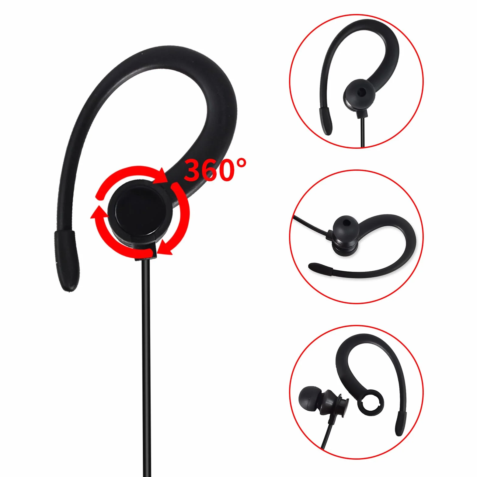 UAYESOK Słuchawki Walkie Talkie, G-Shape Bodyguard Security Radio słuchawka 2-pinowa z mikrofonem PTT i słuchawkami dousznymi do radia dwukierunkowego Motorola CP040 DP1400 GP300 XT420 XT460 Hytera