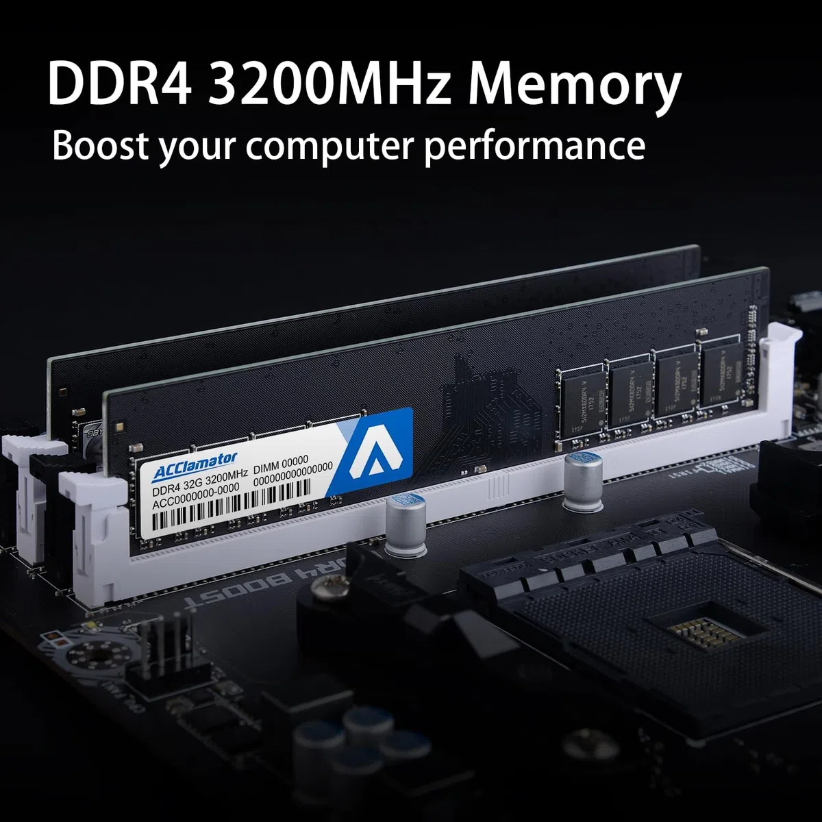 32 GB (2 x 16 GB) DDR4 Ram 3200 MHz (PC4-25600) 1,2 V Desktop (DIMM) Pamięć komputera CL22 (kompatybilna z 3200 MHz, 2400 MHz lub 2133 MHz) Acclamator..