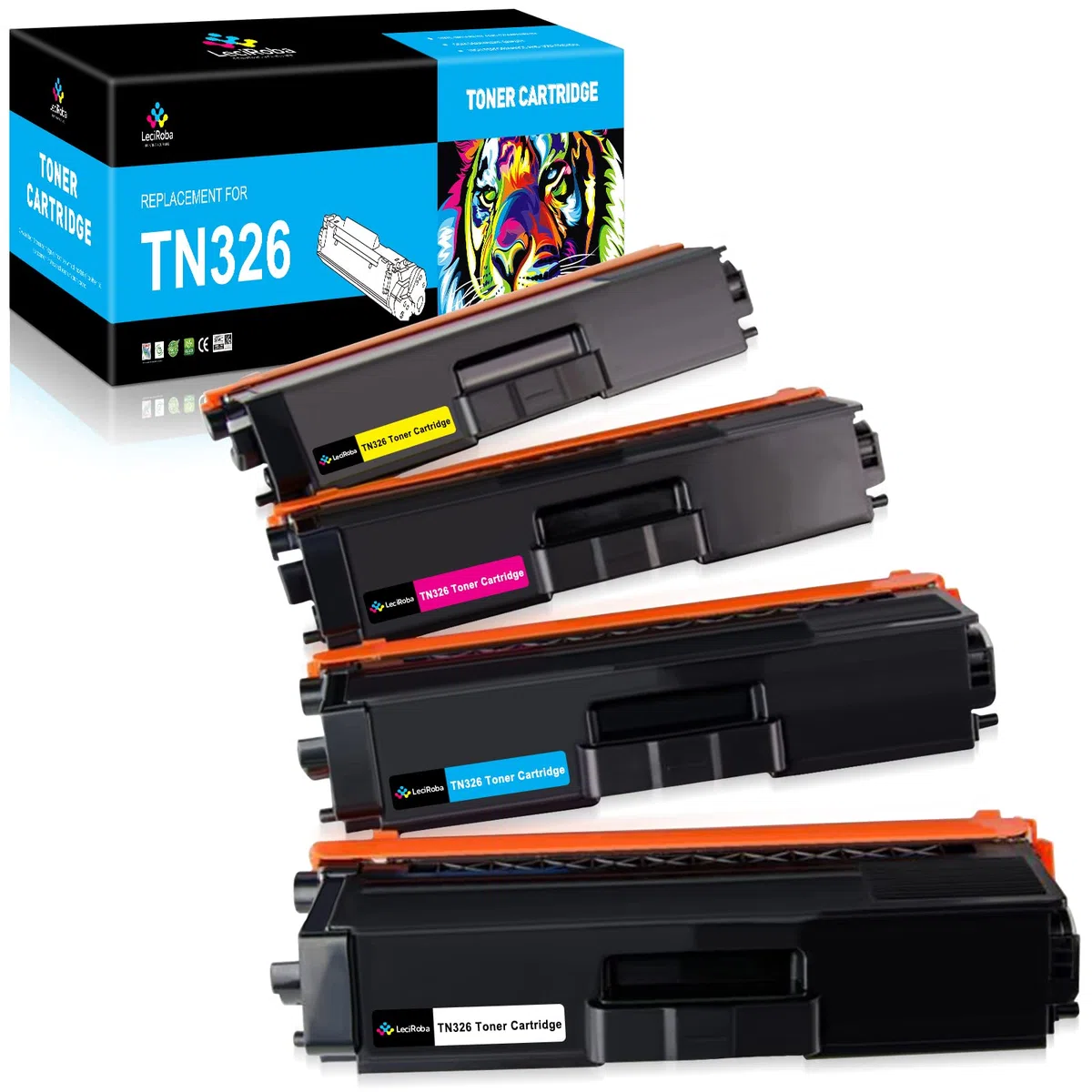 LeciRoba TN326 toner do Brother TN326 TN321 do Brother HL-L8250CDW HL-L8250CDN HL-L8350CDW HL-L8350CDWT MFC-L8600CDW MFC-L8650CDW MFC-L8850CDW DCP-L8400CDN DCP-LP-LP-LP-L84000CDN DCP-LN DCP-L83N -L84500 CDW (4-pak)