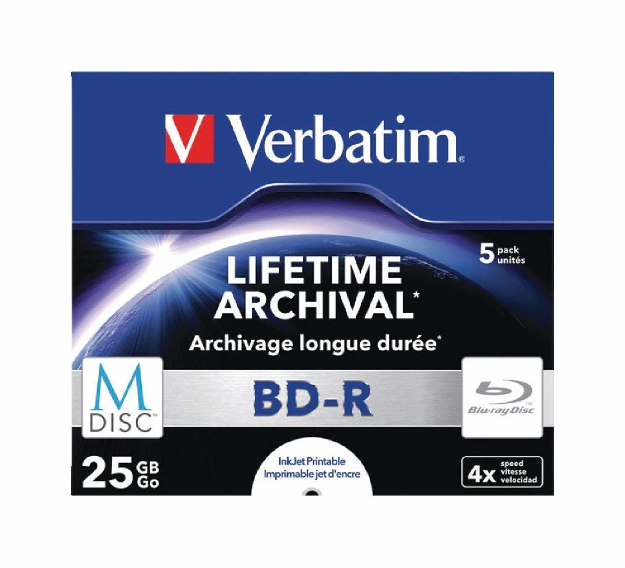 Verbatim M-Disc 43823, Płyty Blu-Ray, Srebrny
