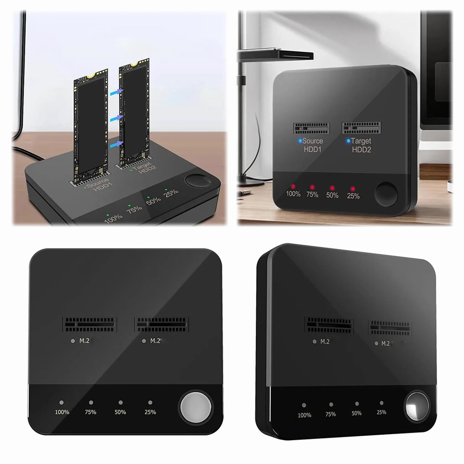 Kloner Duplikatora M.2, 20 Gb / S Seryjna ATA Dual Bay do Stacji Dokującej NVME, M.2 Dial SSD Obudowa, M2 Wsparcie w Trybie Offline UASP i Wykończenie UASP i Wykończenie
