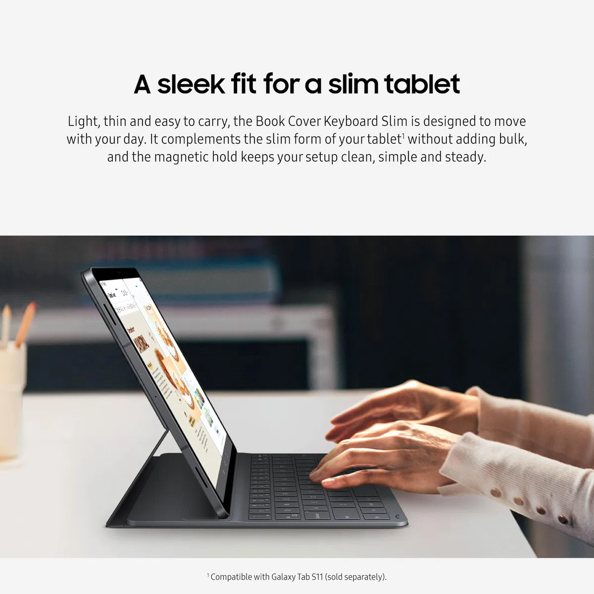SAMSUNG Galaxy Tab S11 etui na klawiaturę, smukła, czarna