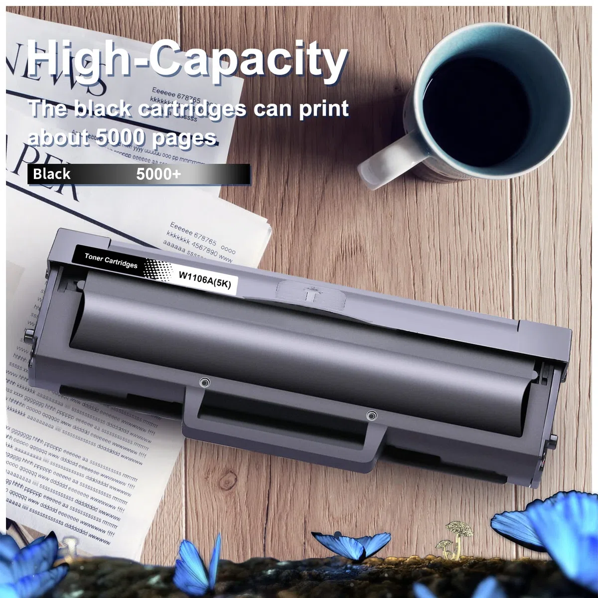 LOSMANN Wkłady z tonerem 106A XXL (5000 stron), kompatybilne z HP 106A W1106A do HP Laser 107a 107r 107w MFP 135a 135r 135W 135wg MFP 137fnw z chipem (5-krotna pojemność, 1 czarny)