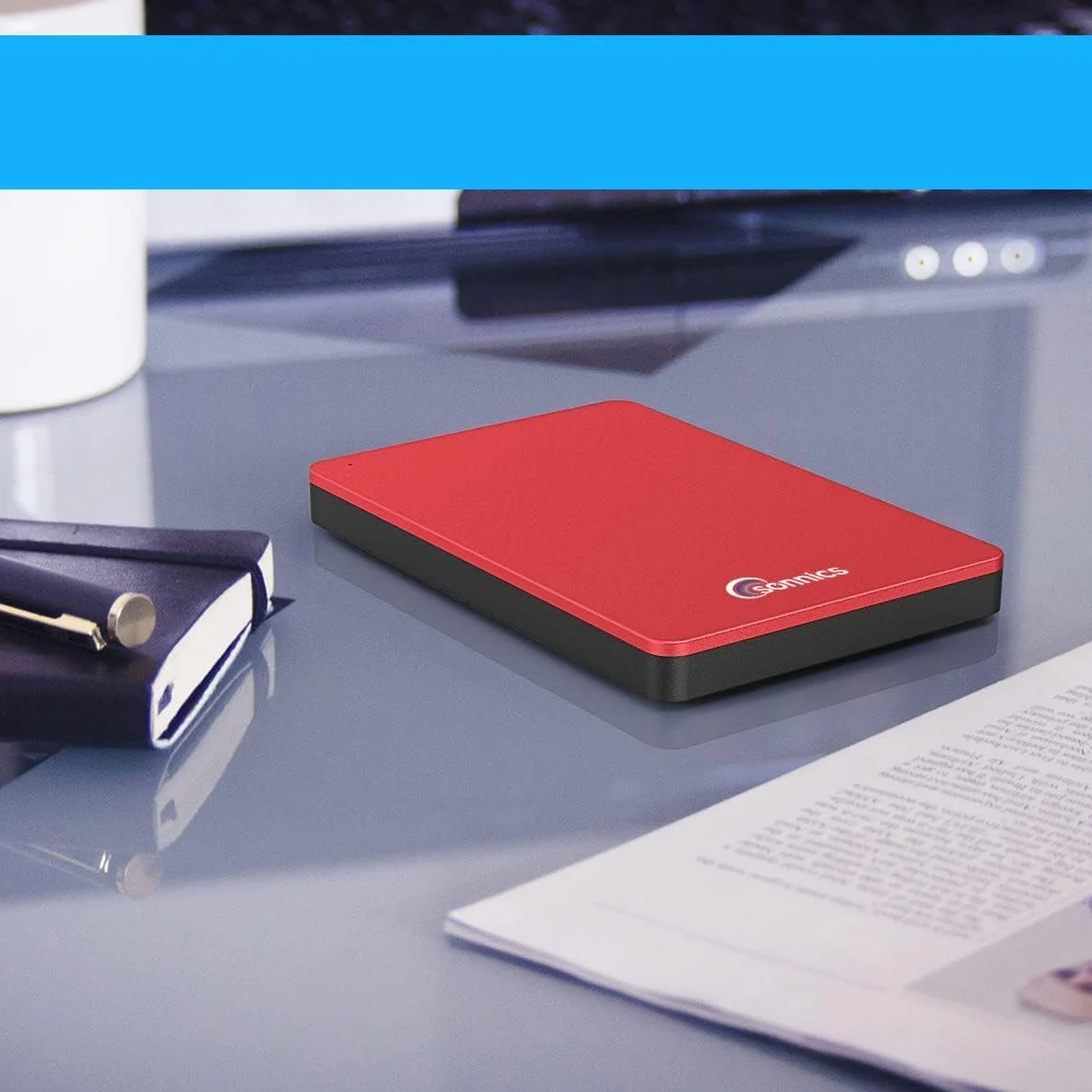Sonnics 500GB Type C USB 3.1 Zewnętrzne Przenośny Dysk Twardy dla Okna PC, Mac, Smart TV, XBOX ONE/Seria X & PS4 /PS5, Czerwony