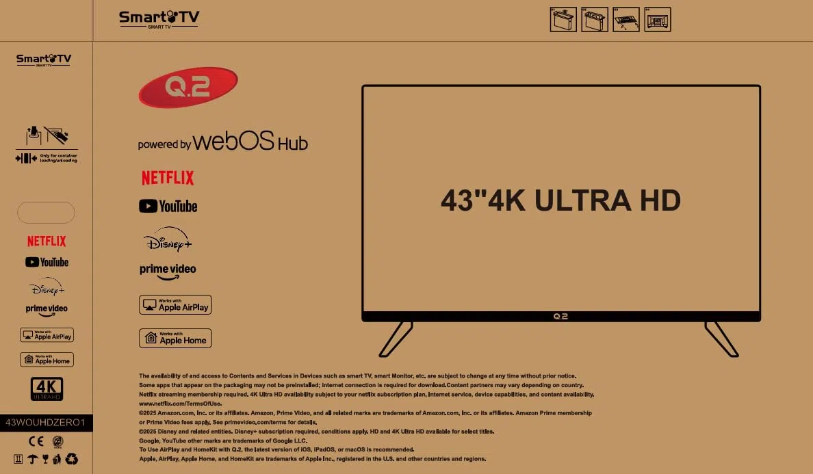 Q.2 Telewizor 43" 4K UHD 3840 x 2160