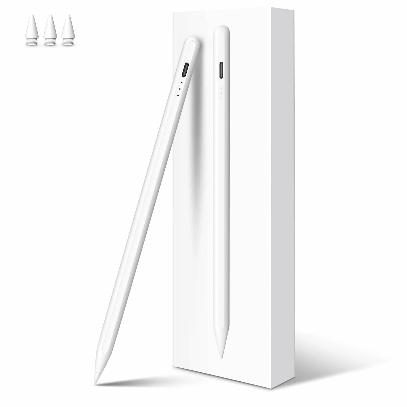 MEKO Rysik do iPada 2018–2025 z Szybszym Ładowaniem, Odrzucaniem Dłoni, Czułością na Nachylenie, Kompatybilny z iPad 6-10, Pro M4, 13"/11"/12.9", Mini 5-7, Air M2/M3, 3/4/5 (Biały)