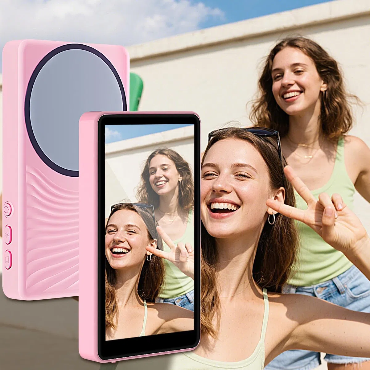 Ekran Monitorujący do Selfie Bezprzewodowy Monitor do Selfie z Nagrywaniem | Przenośne Akcesoria do Smartfonów do Nagrywania Wideo, Robienia Zdjęć, Streamingu na Żywo i Tworzenia Vlogów