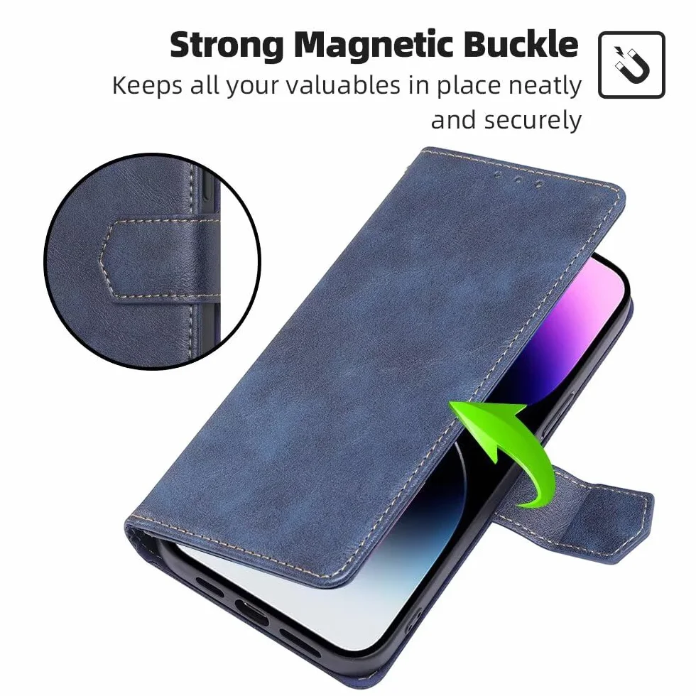 RankOne Etui na telefon komórkowy Motorola Moto Edge 70 Fusion (6,78" cala) etui na telefon komórkowy ze skóry - etui z zapięciem magnetycznym - etui ochronne - niebieskie