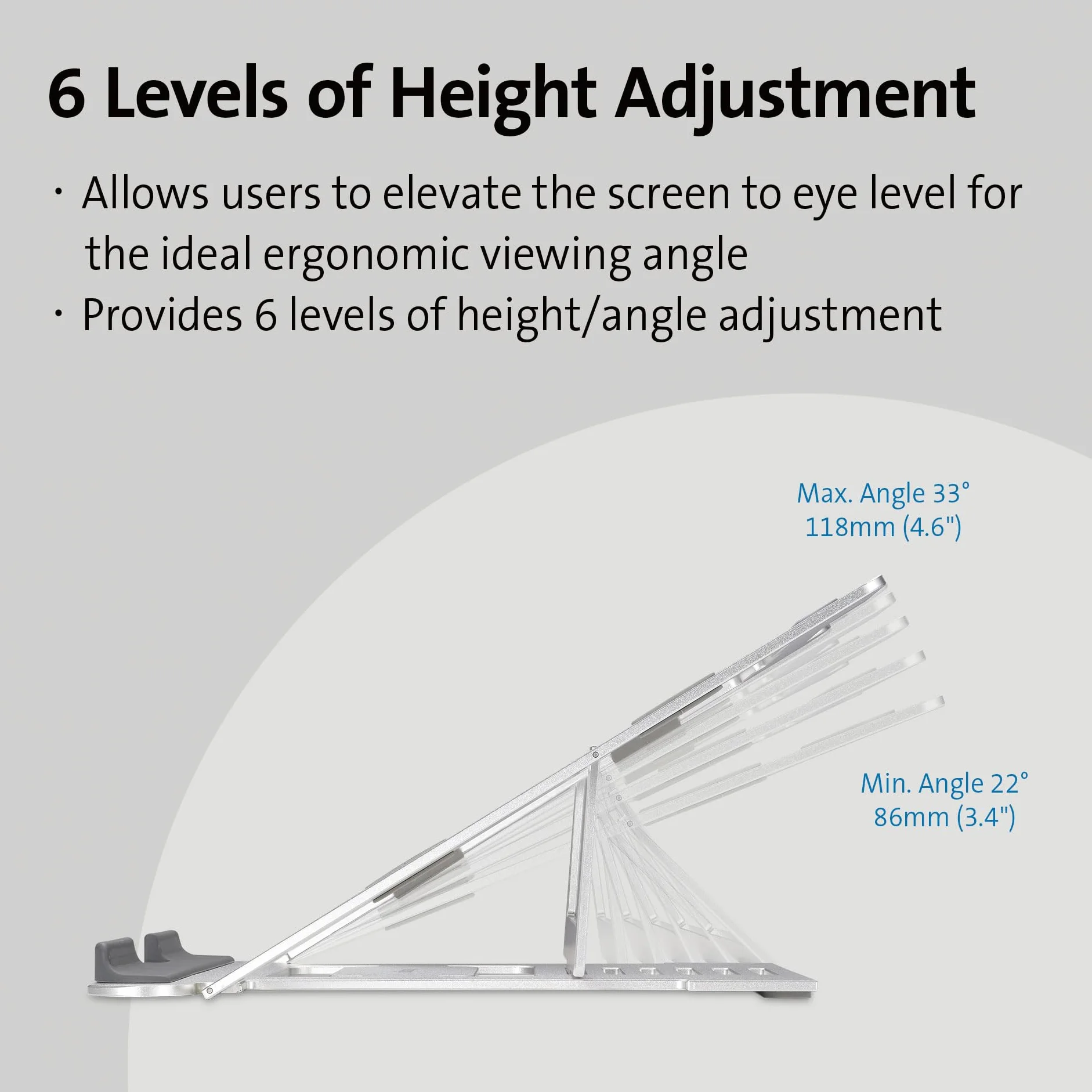 Kensington Easy Riser™ Aluminiowa Podstawka pod Laptopa 16" Regulowana Antypoślizgowa Składana Srebrna