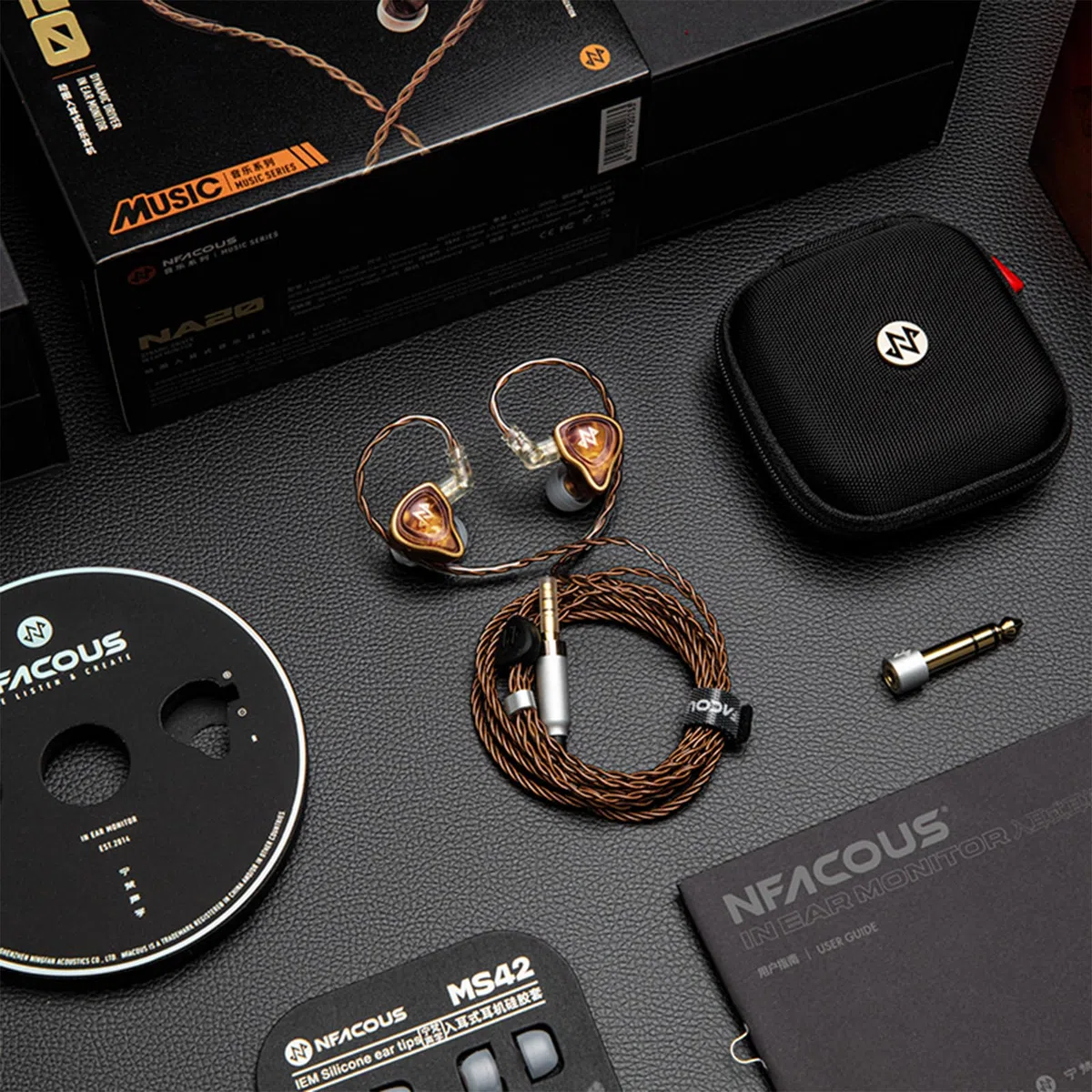 Monitory douszne NA20, słuchawki MC2L-100M Dynamic Driver, słuchawki, IEM w stylu Maillard, przewodowe