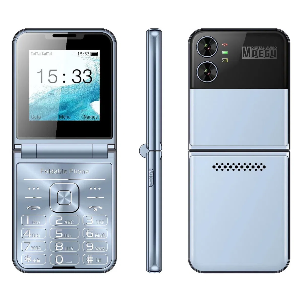 Przenośny Telefon z klapką dla Seniorów, 2,6 Cala Odblokowany Telefon z klapką 2G Telefon Komórkowy dla Seniorów Duży Przycisk Głośny Dźwięk Podstawowy Telefon dla Osób Starszych