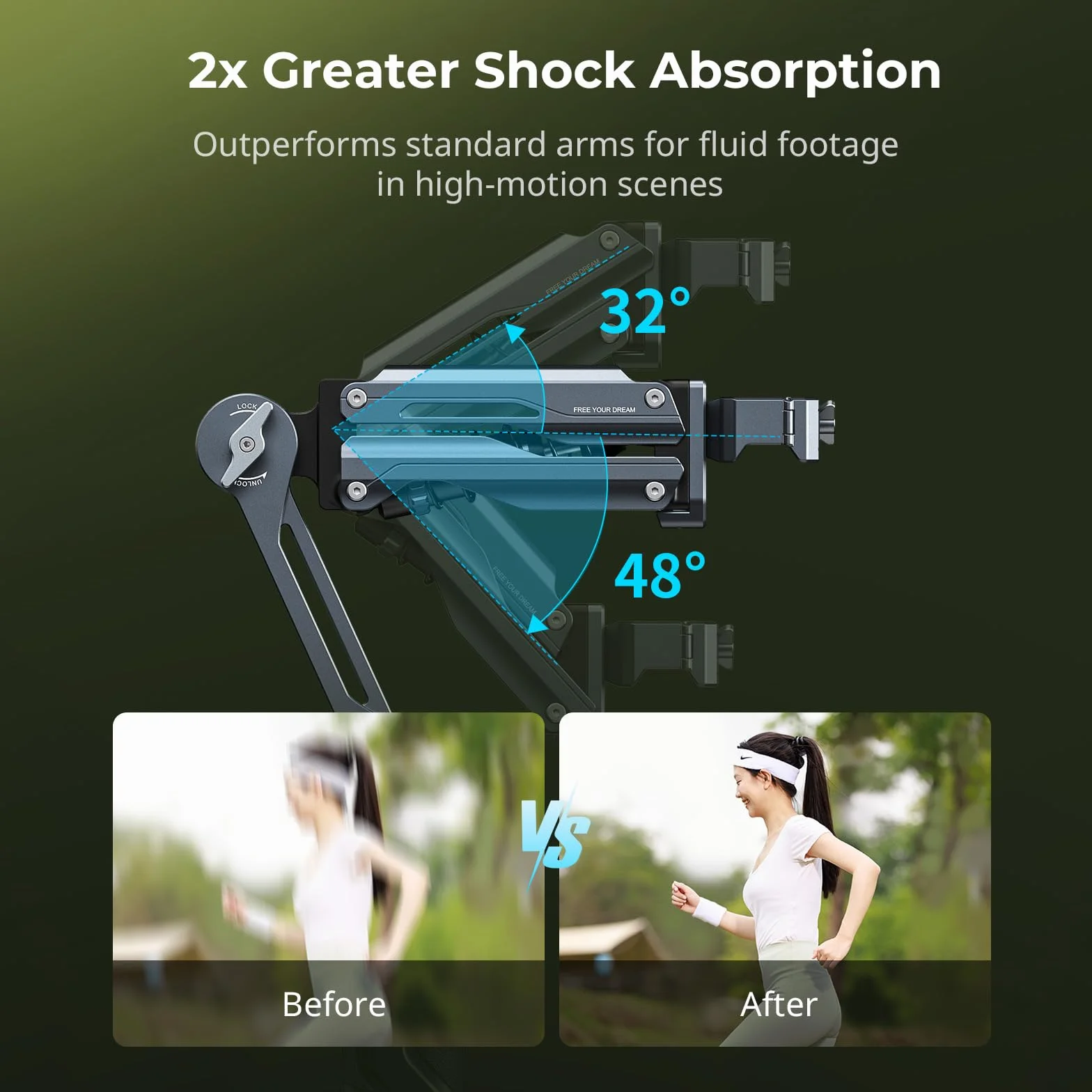 SMALLRIG Ręczne Ramię Amortyzatora, Wyposażone w Sprężynę i Hydrauliczny System Tłumienia, do DJI Osmo Pocket 3/4, do GoPro HERO13, do Insta360 X5/4/3, Maksymalne Obciążenie 600 g - 5508