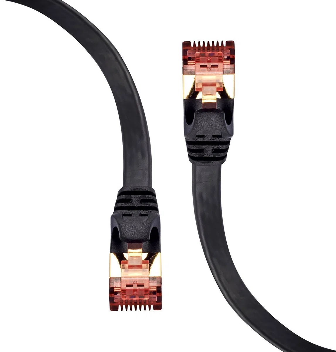 IBRA Kabel Ethernet 10 m, Cat 7 Gigabit Lan Network RJ45 kabel krosowy o wysokiej prędkości, płaska konstrukcja 10 Gb/s do 600 MHz, formowany STP do przełącznika, routera, modemu, panelu krosowniczego, komputera i innych