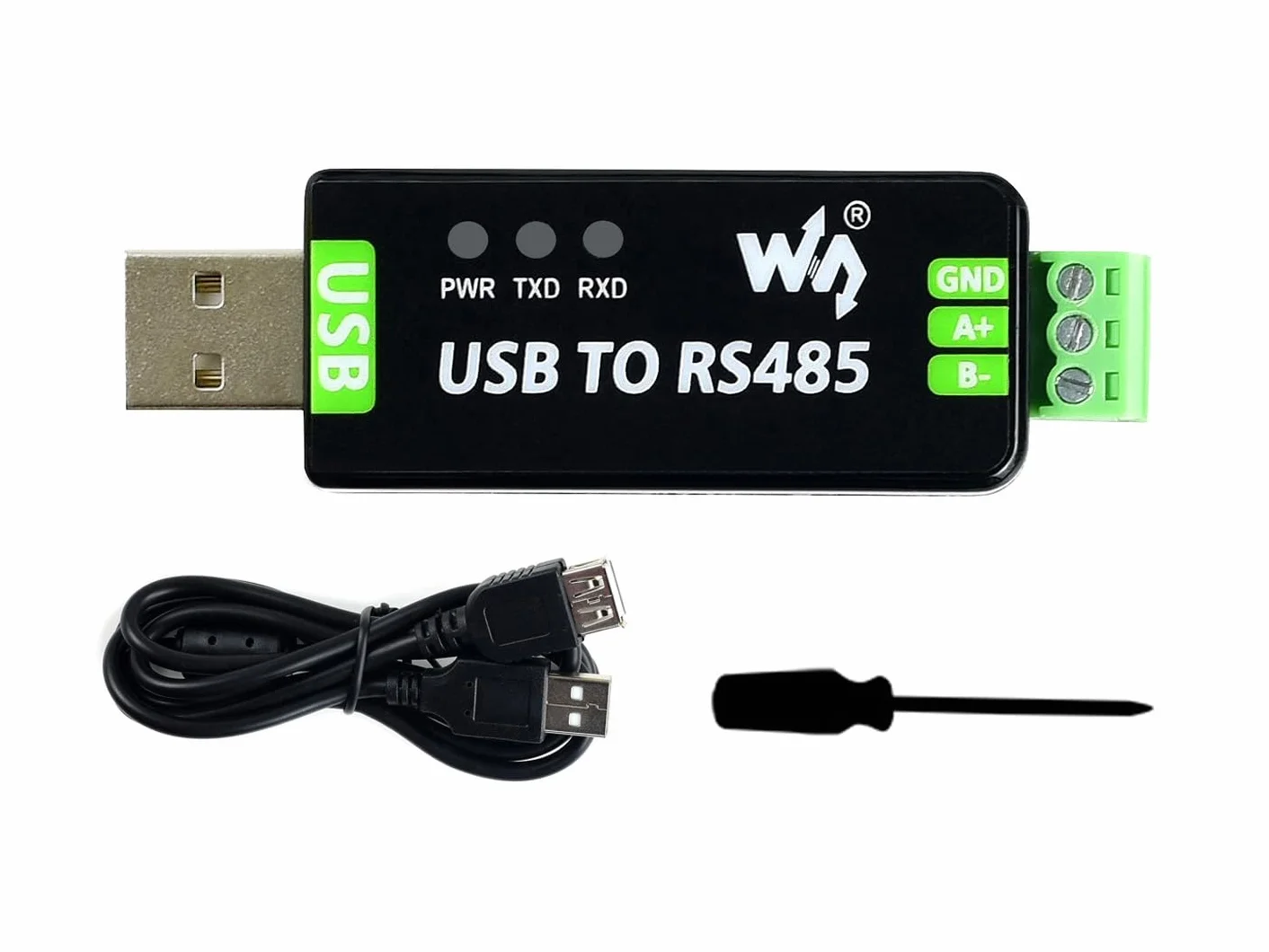 Waveshare Industrial USB to RS485 Converter with Original FT232RL Automatic Transceiving Embedded Protection Circuits Such as Fuse ESD Protection and TVS Diode