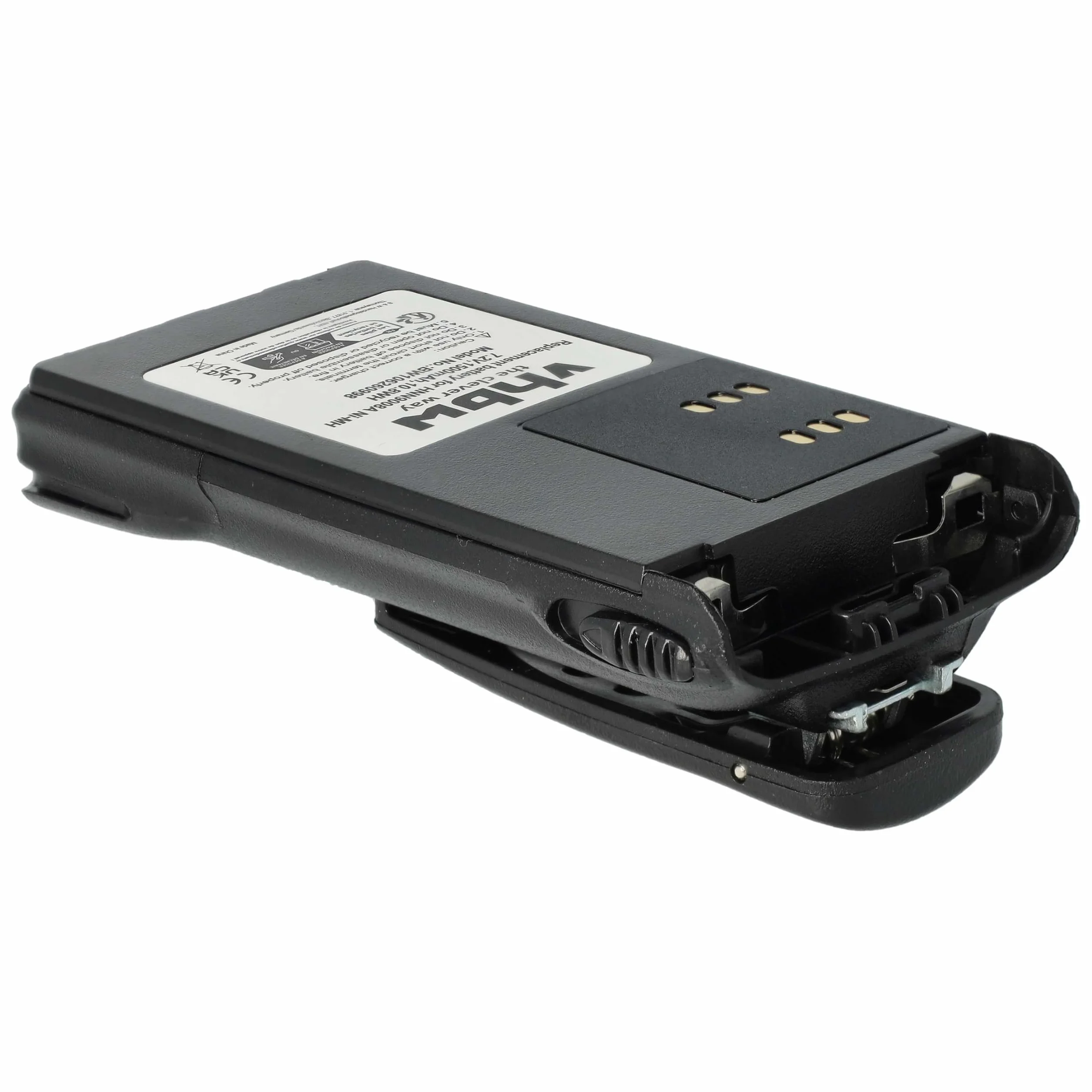vhbw Bateria kompatybilna z Motorola GP338, GP340, GP360, GP380, GP540, GP580, krótkofalówka walkie (1500 mAh, 7,2 V, NiMH) + klips do paska